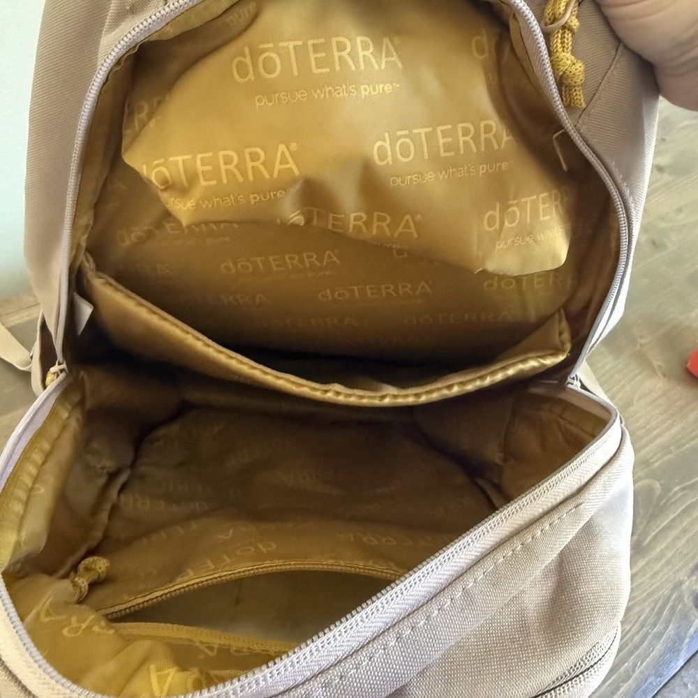 Doterra Tan Beige Convention Backpack Pockets - Picture 5 of 9